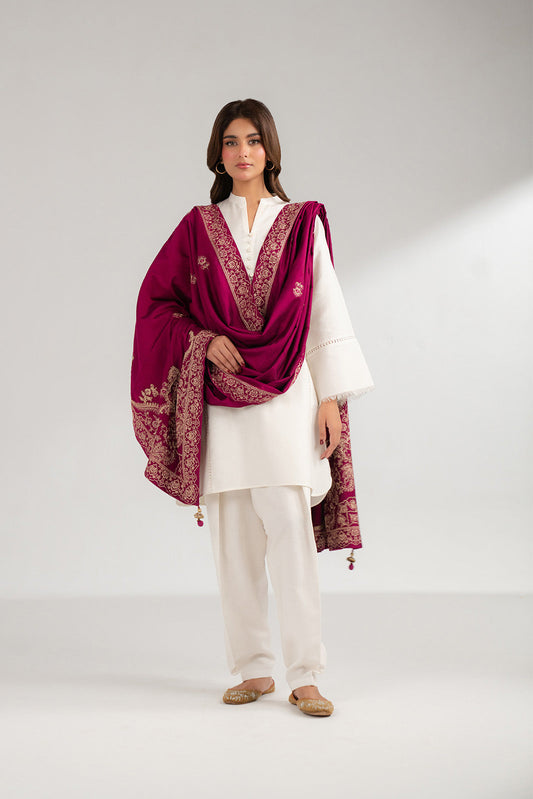 1 Piece Cotton Silk Embroidered Shawls (FH0021)