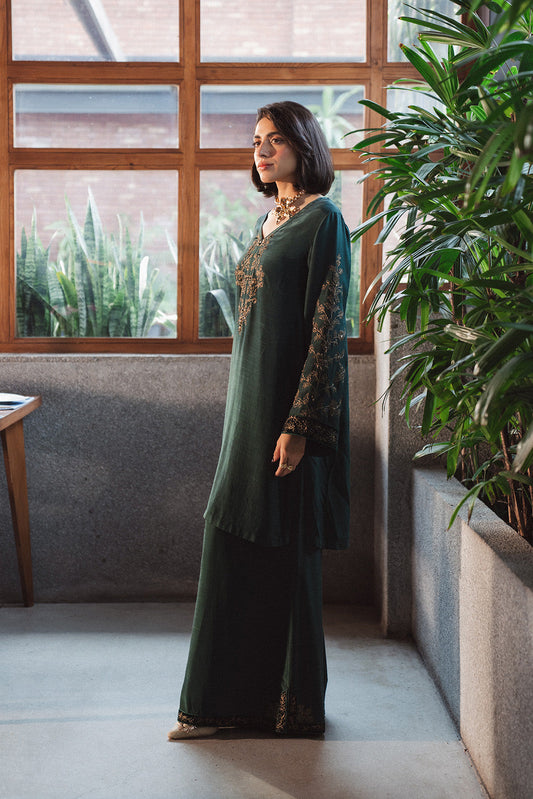 2 Piece Raw Silk Embroidered (FL0071)