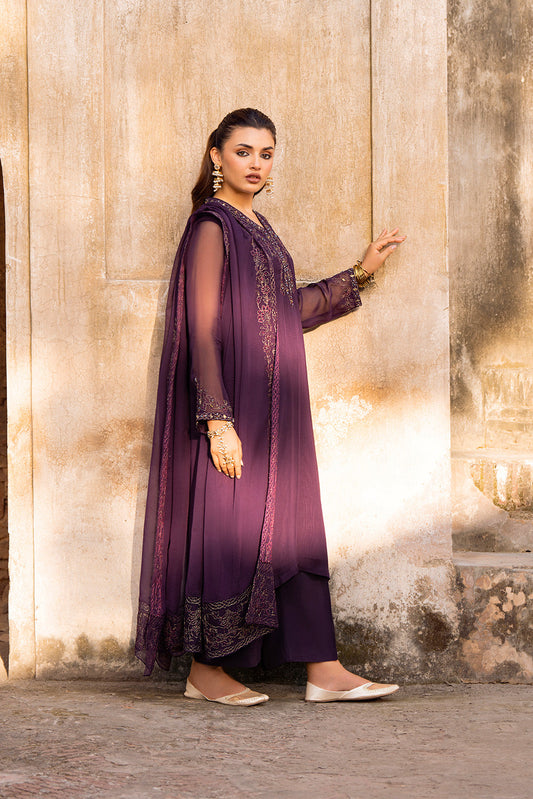 3 Piece Chiffon Embroidered Suit (FL0077)