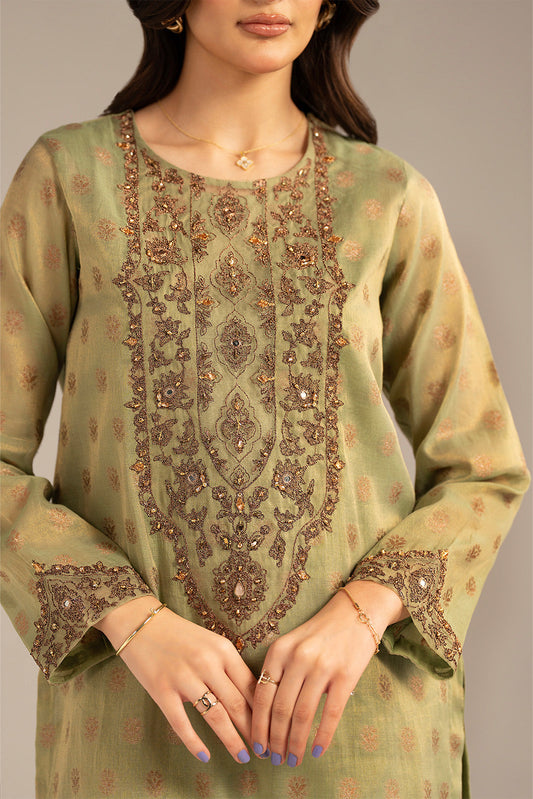 3 Piece Masoori Jacquard Embroidered Suit (FL0102)