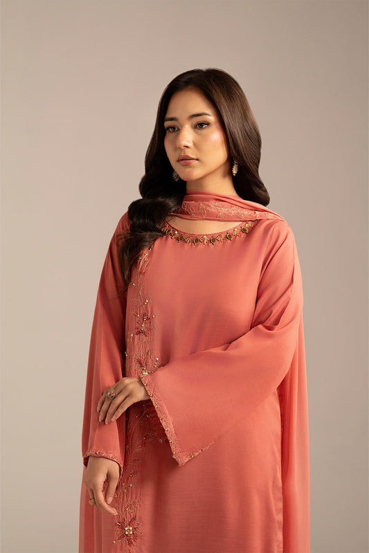 3 Piece Raw Silk Embroidered (FL0103)