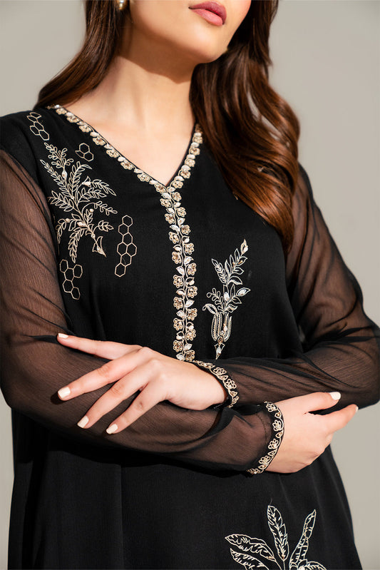 1 Piece Chiffon Embroidered Shirt (FL0139)
