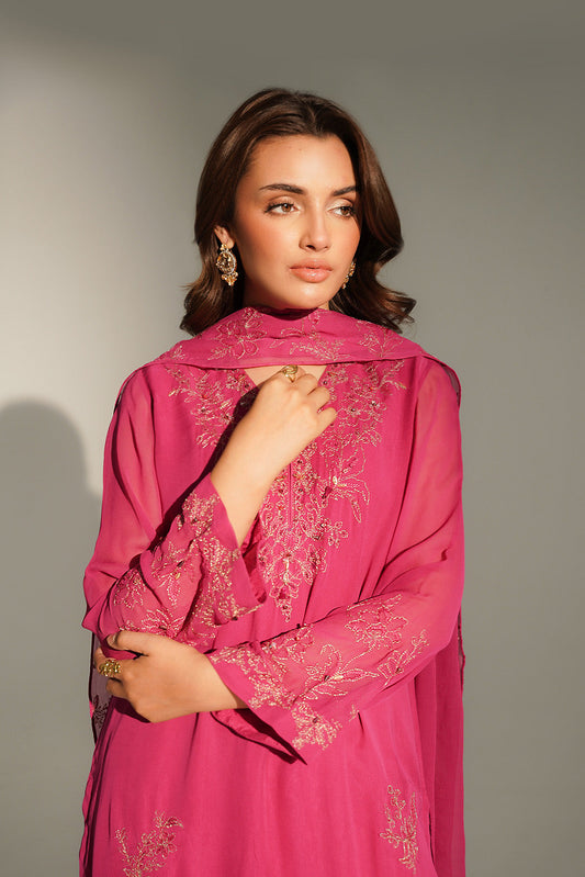 3 Piece Chiffon Embroidered Suit (FL0150)