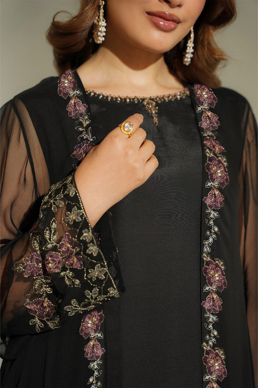 2 Piece Chiffon Embroidered Suit (FL0152)