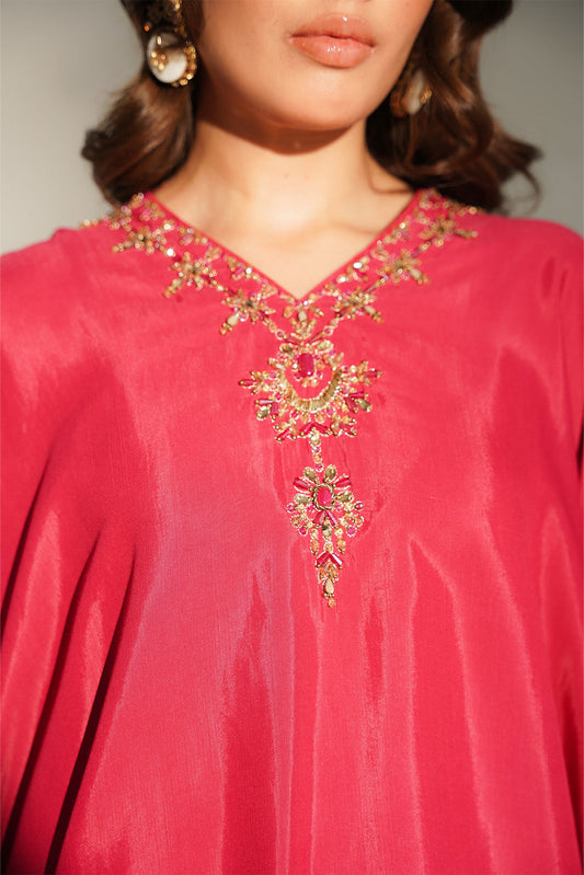 2 Piece Raw Silk Embroidered Suit (FL0163)