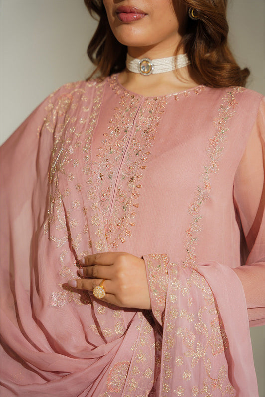 3 Piece Chiffon Embroidered Suit (FL0169)