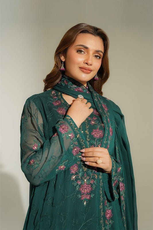 3 Piece Chiffon Embroidered Suit (FL0174)