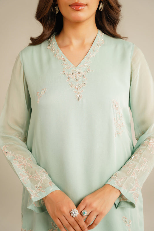 1 Piece Chiffon Embroidered Shirt (FS0044)