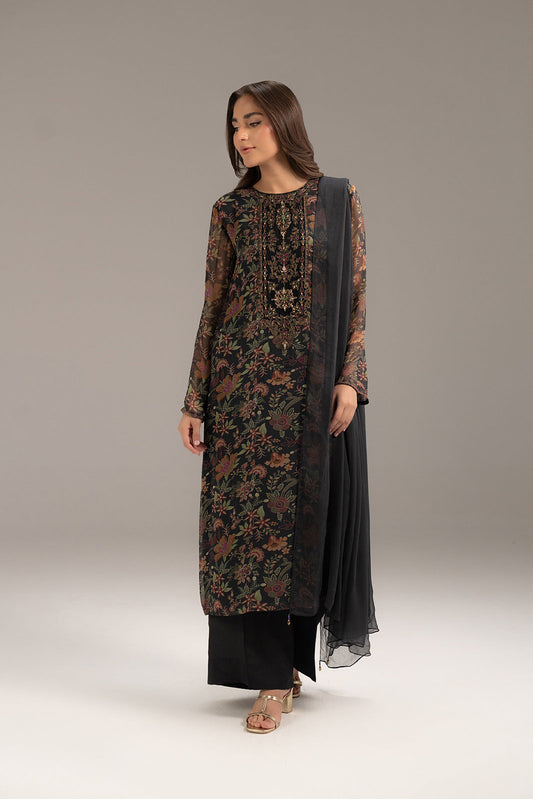3 Piece Chiffon Printed Suit (FS0088)