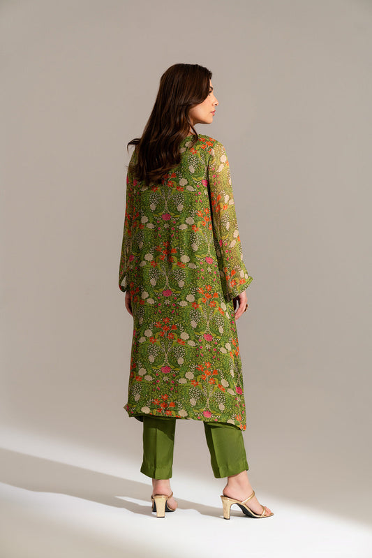 2 Piece Chiffon Printed Suit (FS0119)