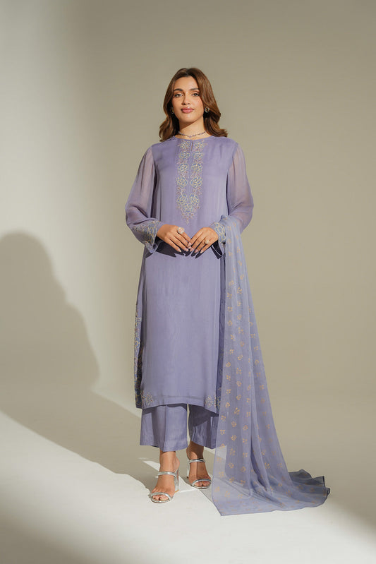 3 Piece Chiffon Embroidered Suit (FS0134)