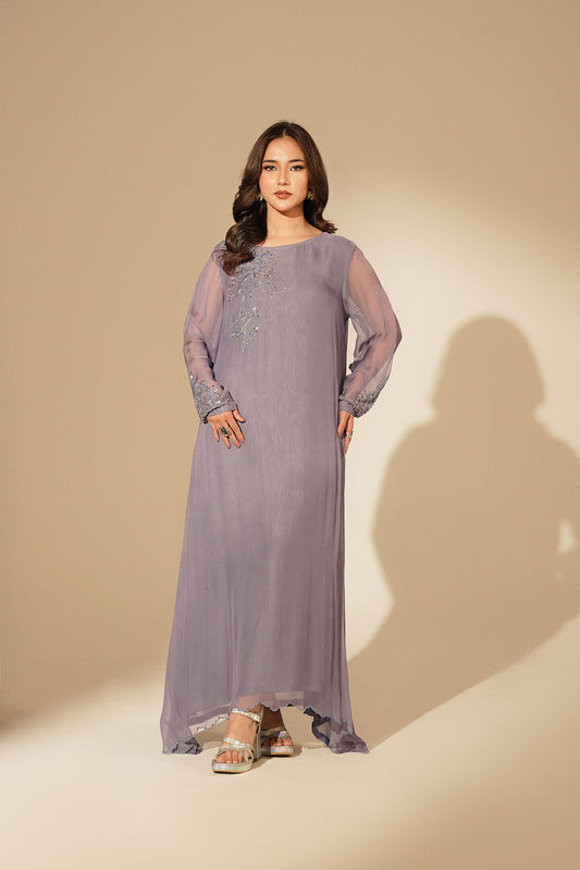1 Piece Chiffon Embroidered Dress (FS0139)