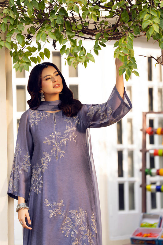 3 Piece Viscose Khaddi Net Embroidered Suit (FS0151)