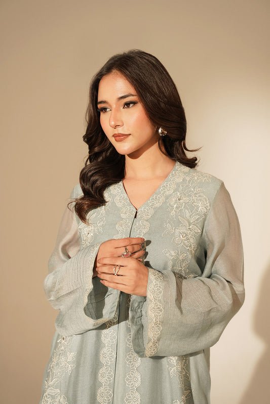 3 Piece Khaddi Net Embroidered Suit (FS0155)