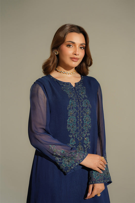 2 Piece Chiffon Embroidered Suit (FS0160)