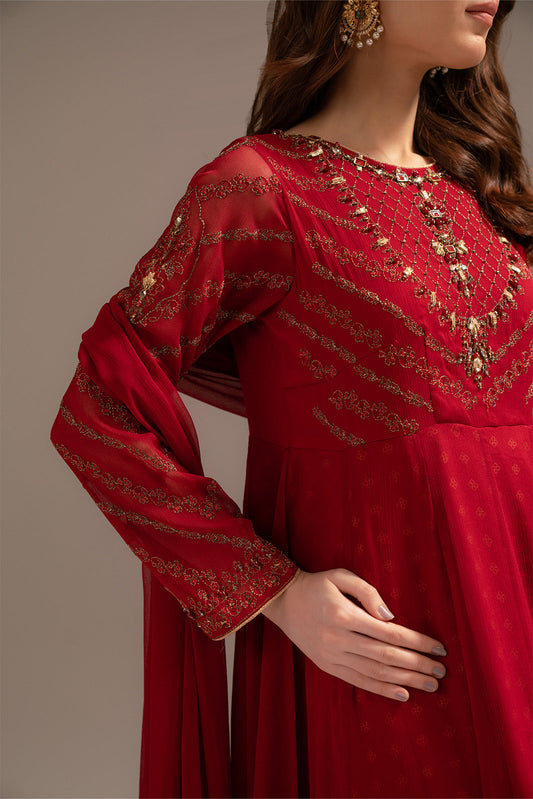 2 Piece Chiffon Embroidered (FW0012)