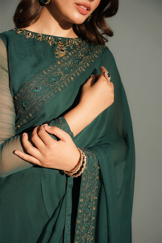 3 Piece Chiffon Embroidered Suit (FW0023)