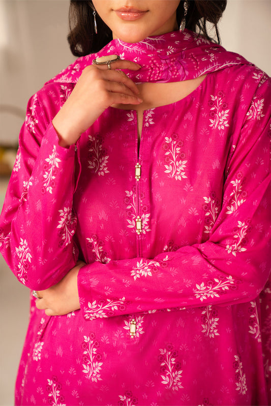 3 Piece Printed Lawn Printed Unstitched Suit (UC0105)