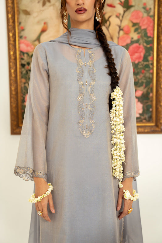 3 Piece Masoori Jacquard Embroidered Suit (FS0142)