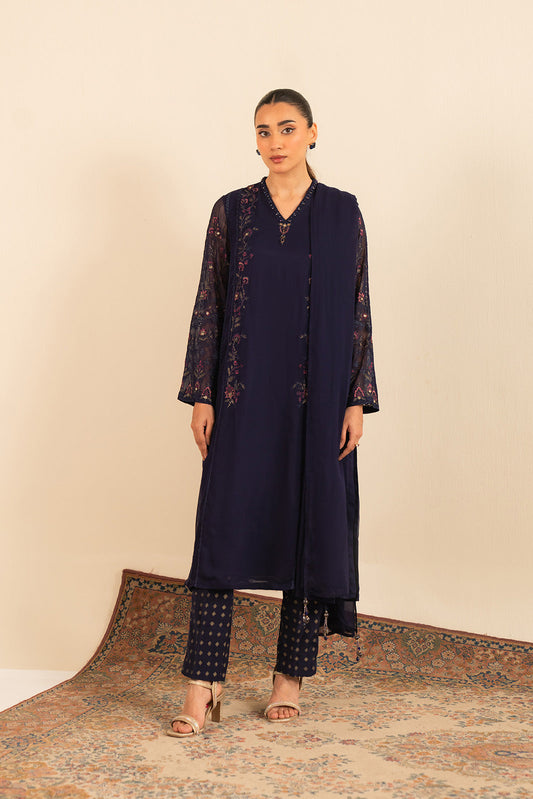 3 Piece Chiffon Embroidered Suit (FL0011)