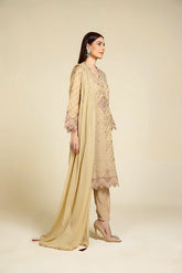 RFSS1839 - Cotton Floral Printed Embroidered Neck Full Suit With Dupatta