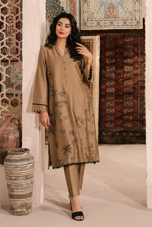 2-Pc Stitched Silk Shirt with Trouser