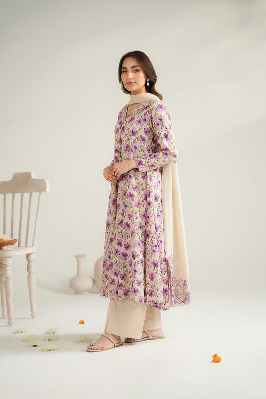 3 Piece Printed Lawn Printed Unstitched Suit (UC0112)