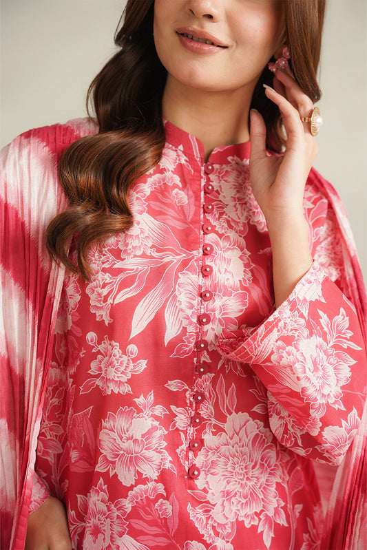 3 Piece Printed Lawn Printed Unstitched Suit (UC0106)