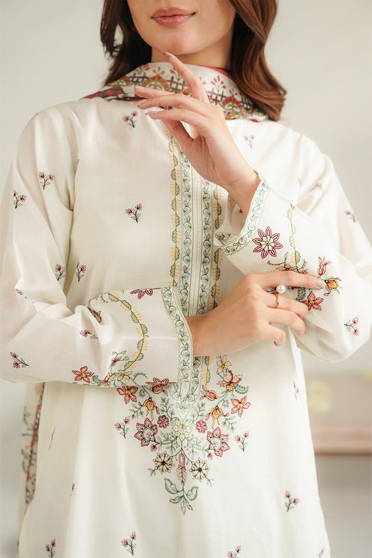 3 Piece Lawn Embroidered Unstitched Suit (UC0107)