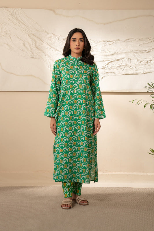 2 Piece Unstitched  Lawn Printed Suit (UC0037)