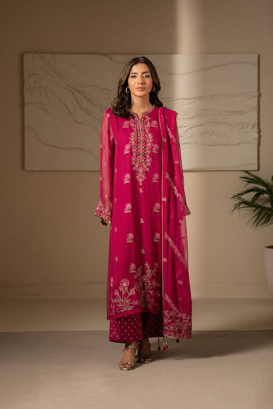 3 Piece Chiffon Embroidered Suit (UF0016)