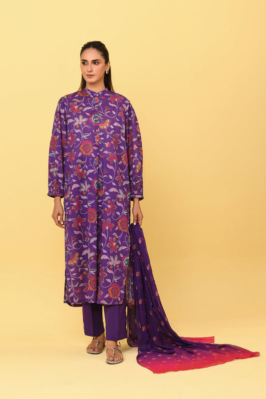 3 Piece Unstitched  Lawn Printed Suit (UC0031) SNF