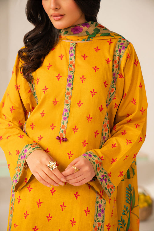 3 Piece Printed Lawn Printed Unstitched Suit (UC0123)
