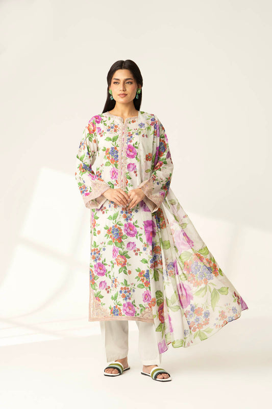 3 Piece Printed Lawn Embroidered Suit (CP0035)