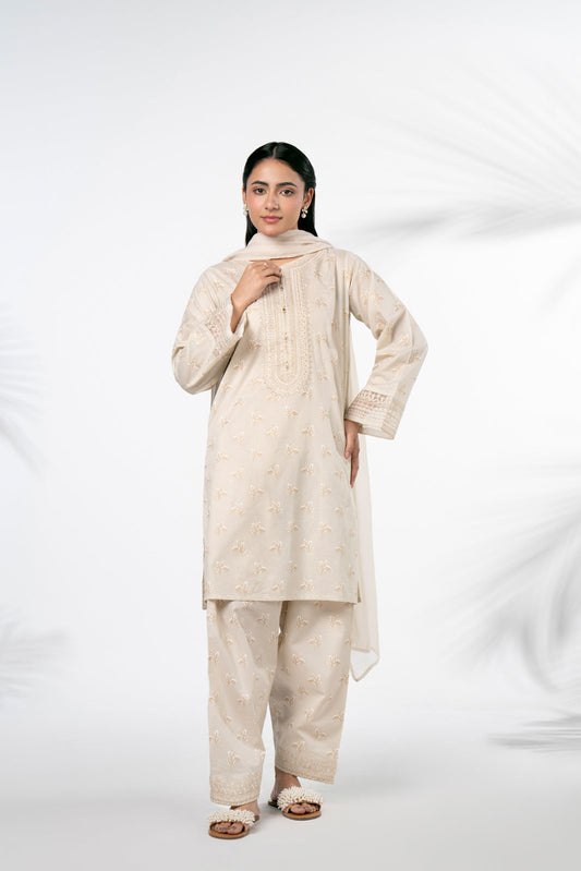 3 Piece Printed Lawn Embroidered Suit (CP0045)