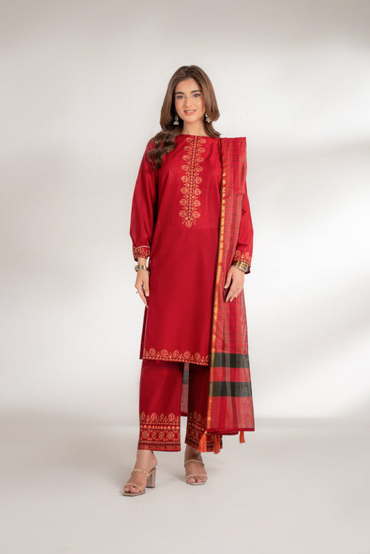 3 Piece Lawn Embroidered Suit (CS0149)