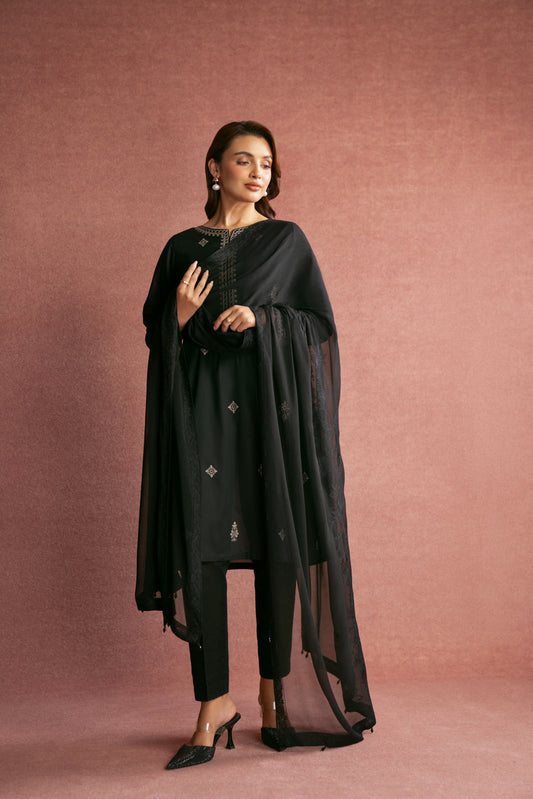 1 Piece Chiffon Embroidered Dupatta (FD0003)