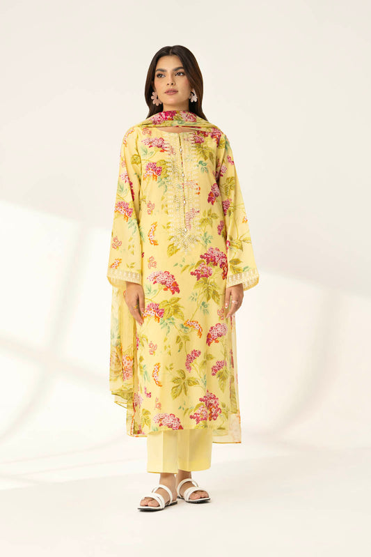 3 Piece Printed Lawn Embroidered Suit (PD1350)